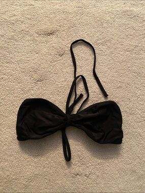 American Apparel Black Bandeau Swim Top with Tie